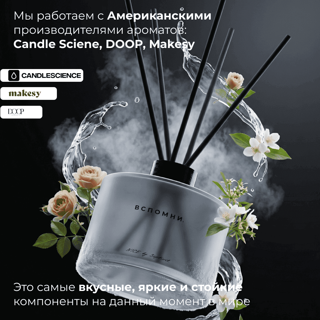 Диффузор для дома с палочками Холодильник в цветочном