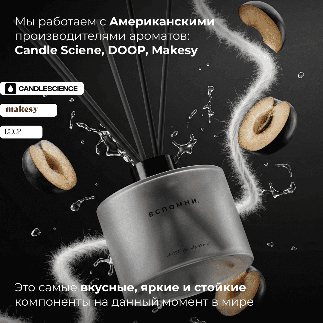 Диффузор для дома с палочками Кашемир и слива