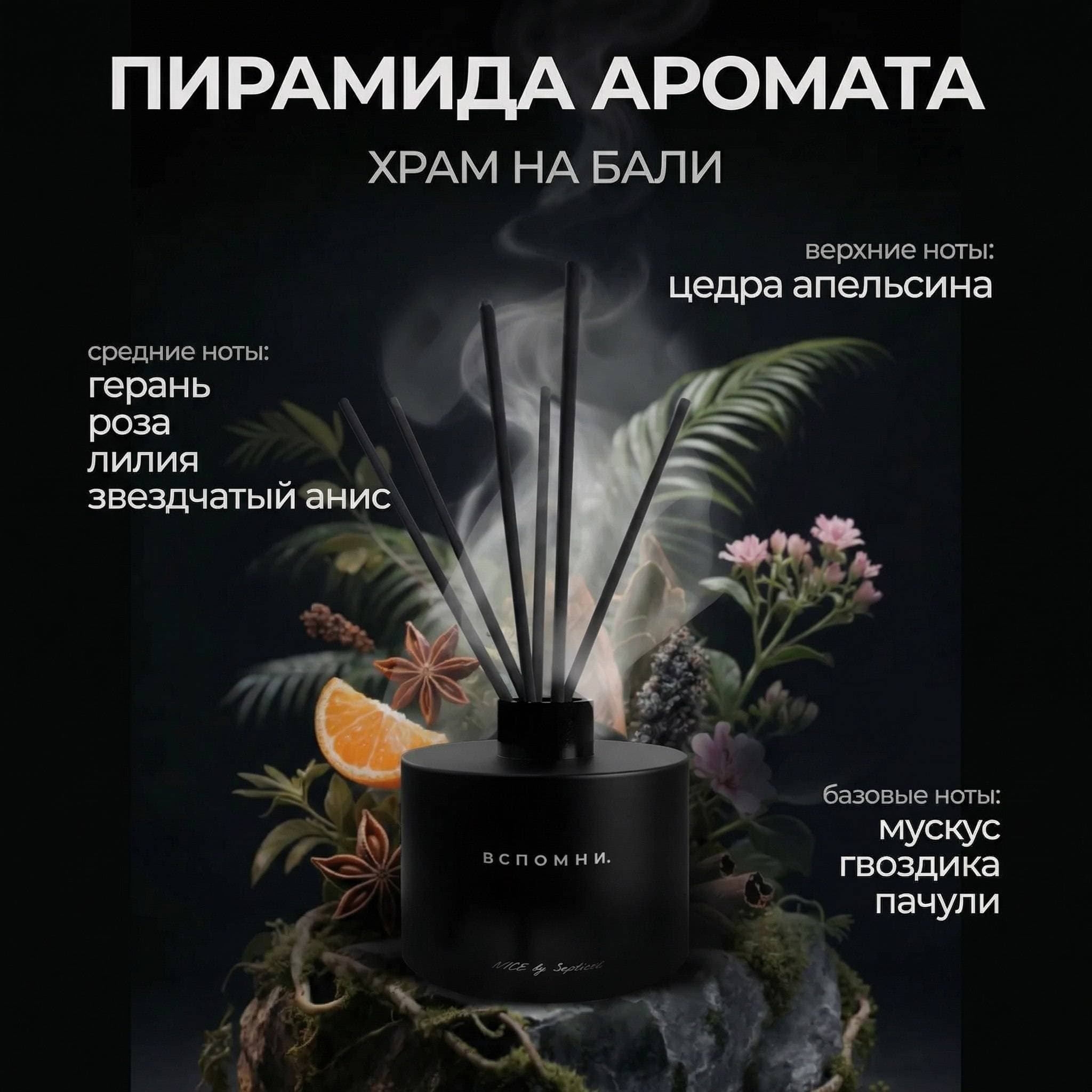 Диффузор для дома с палочками Храм на Бали
